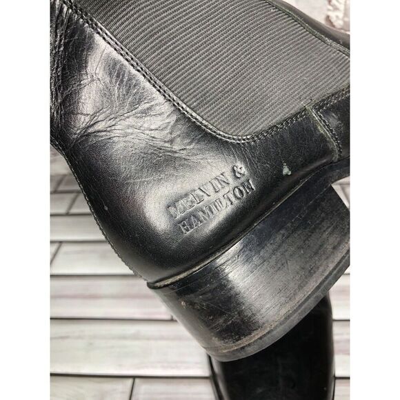Melvin & Hamilton Suzy Black Leather Chelsea Pull On Boots Women Sz 38EU/7.5M US - Picture 12 of 16